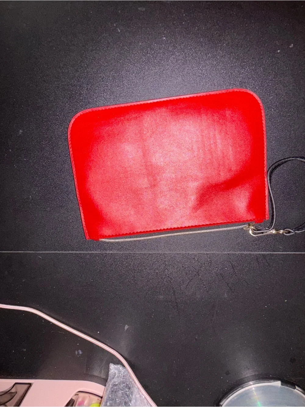 Victoria's Secret Red 'XOXO' Zip Pouch - Picture 3 of 5